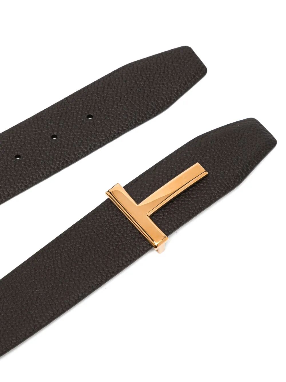 Tom Ford Men Grained Leather T Icon Belt TOM FORD