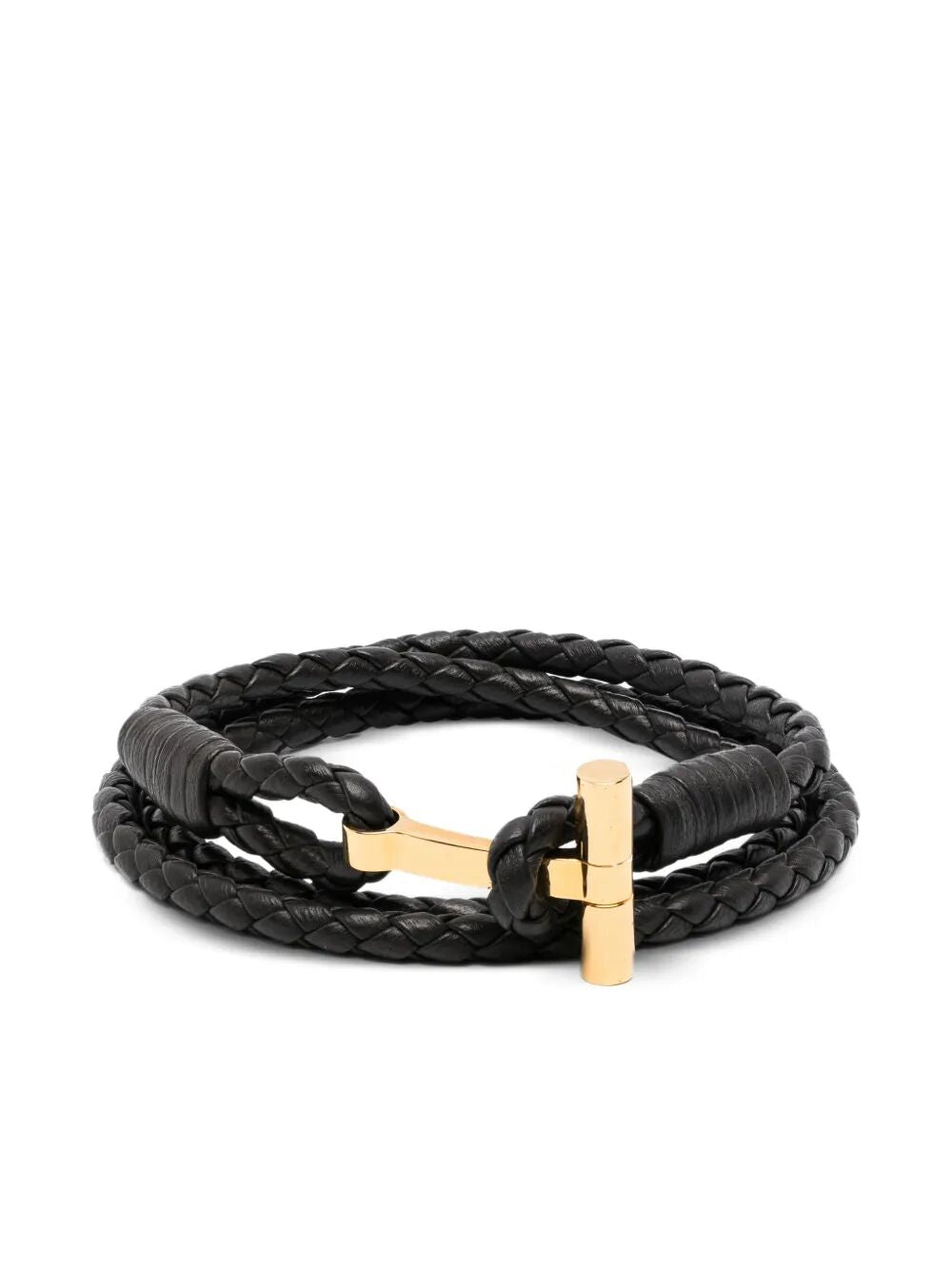 Tom Ford Men Braided Leather T Bracelet TOM FORD