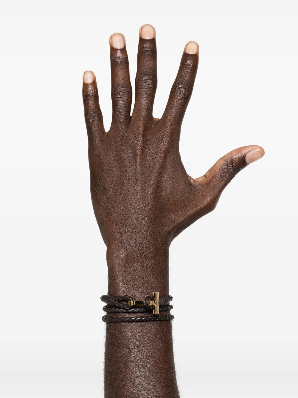 Tom Ford Men Braided Leather T Bracelet TOM FORD