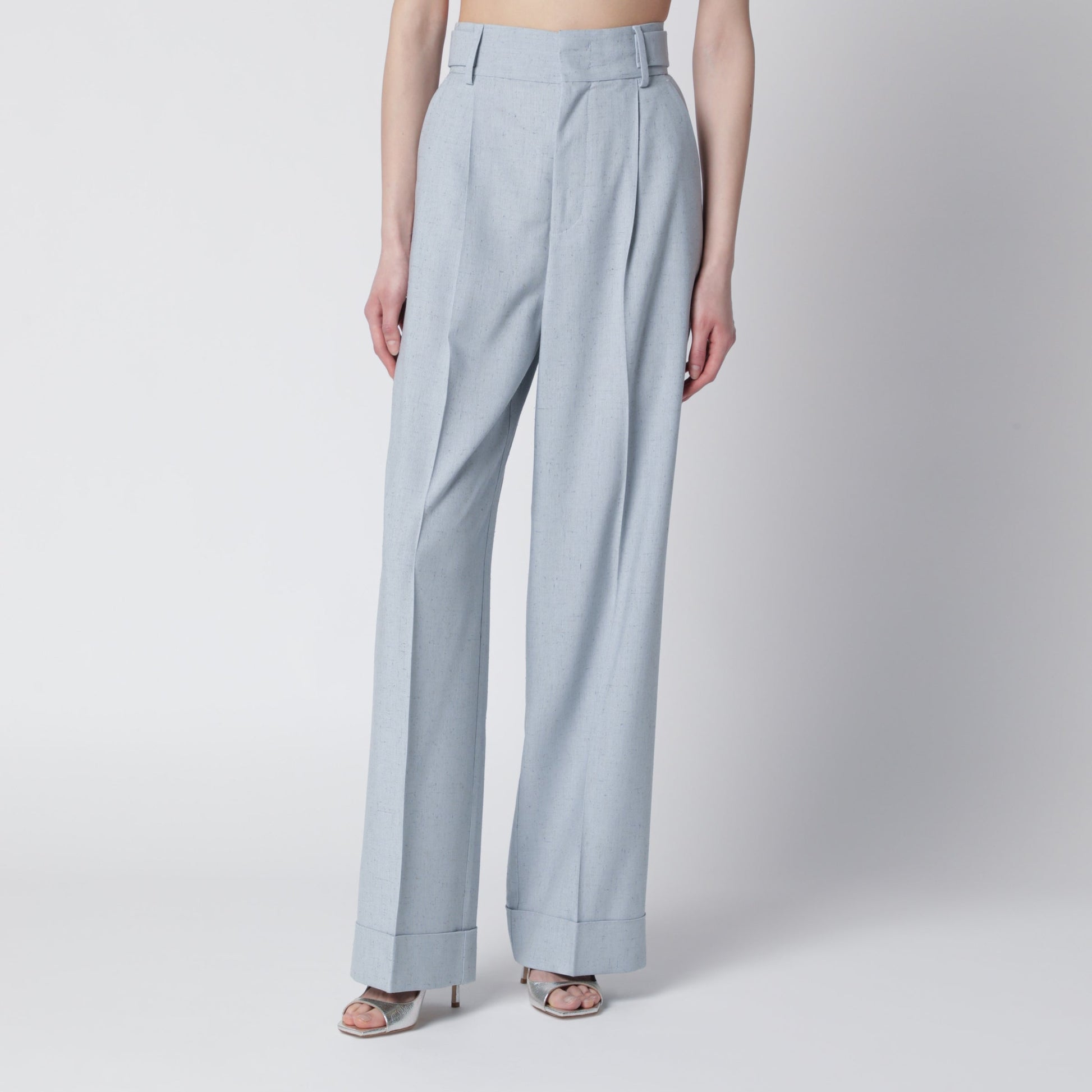 Alberta Ferretti Light Blue Trousers In Viscose Blend Women ALBERTA FERRETTI
