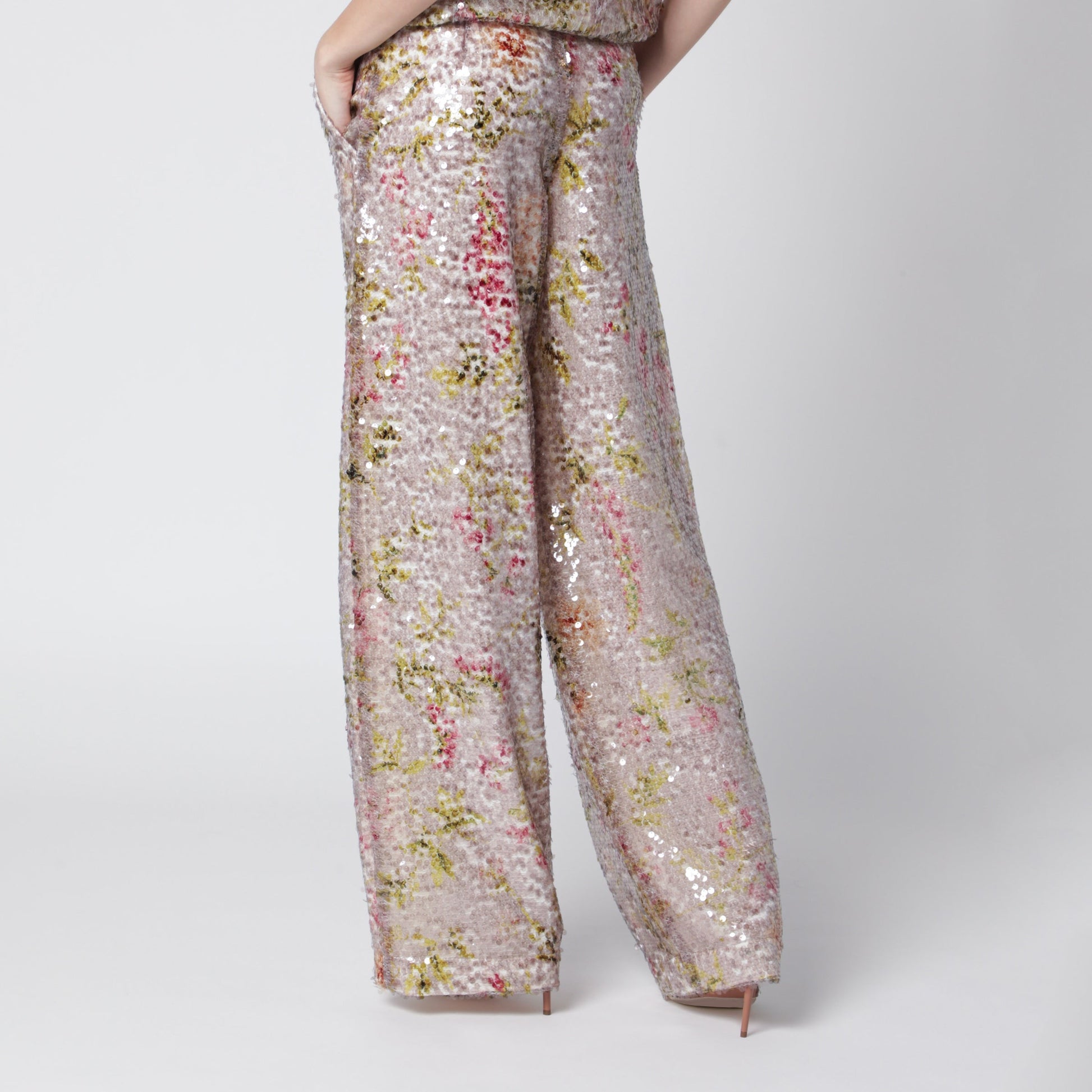 Alberta Ferretti Sequin Trousers With Floral Pattern Women ALBERTA FERRETTI