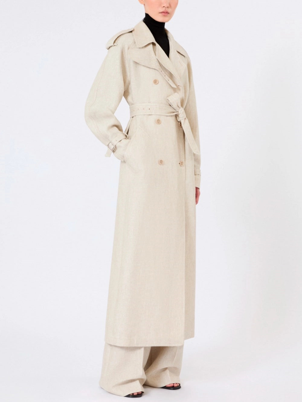 Max Mara Women Linen Trench MAX MARA