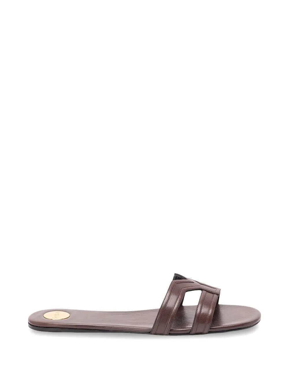 Saint Laurent Women Mabrouka Smooth Leather Slides SAINT LAURENT