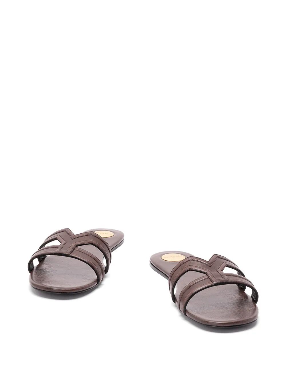 Saint Laurent Women Mabrouka Smooth Leather Slides SAINT LAURENT