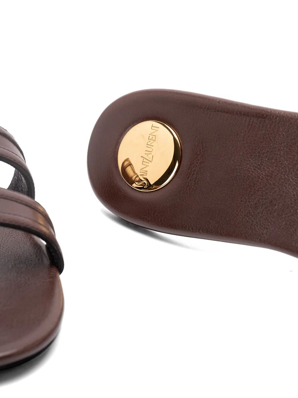 Saint Laurent Women Mabrouka Smooth Leather Slides SAINT LAURENT