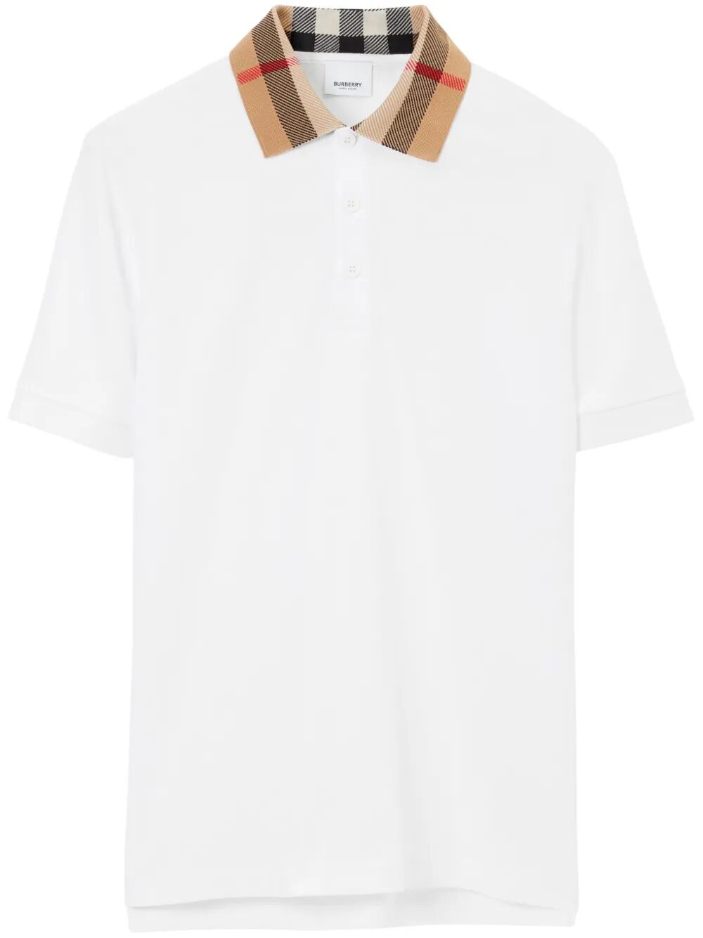 Burberry Men Slim Fit Check Collar Cotton Polo Shirt BURBERRY