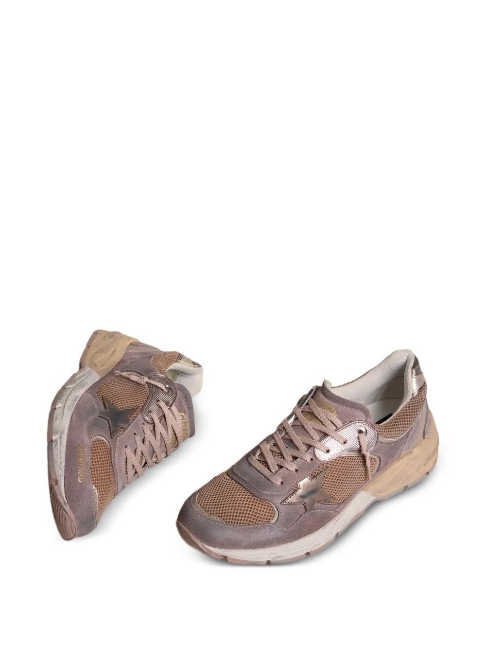Golden Goose Women Dad-Star Sneakers In Lilac Suede And Mesh With Laminated Leather Star And Heel Tab GOLDEN GOOSE