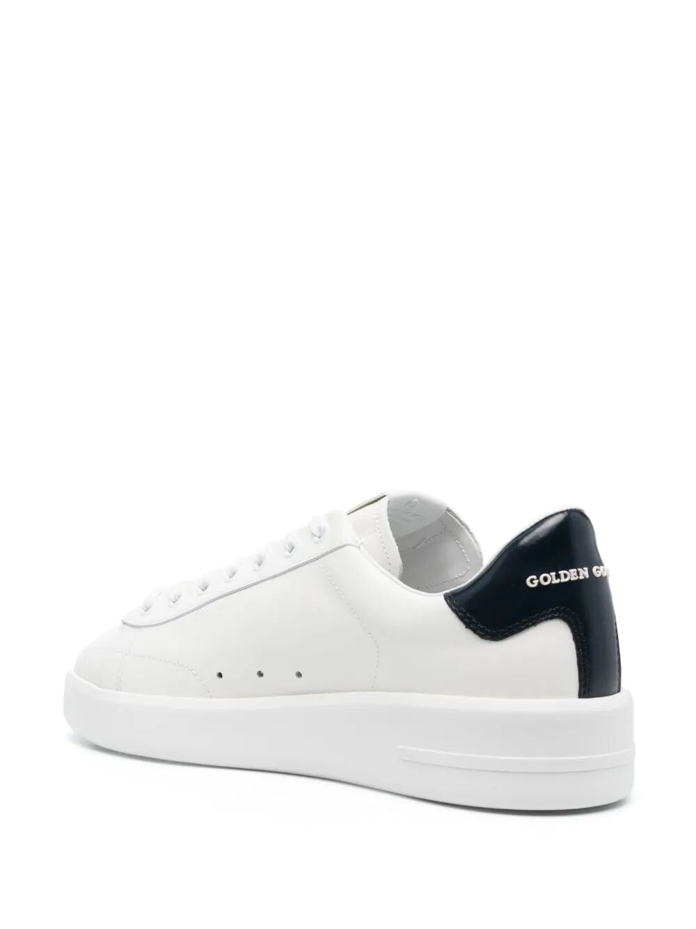 Golden Goose Men Purestar Leather Sneakers With White Leather Star And Black Shiny Leather Heel GOLDEN GOOSE