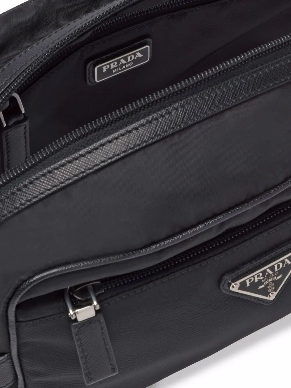 Prada Men Re-Nylon And Saffiano Leather Travel Pouch PRADA