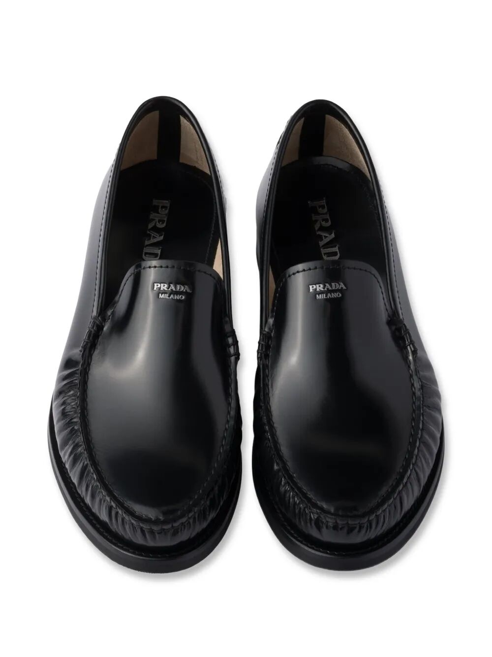 Prada Men Brushed Leather Loafers PRADA