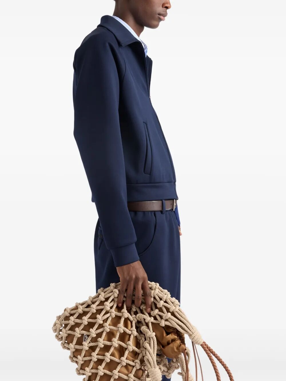 Prada Men Zippered Technical Fabric Jacket PRADA