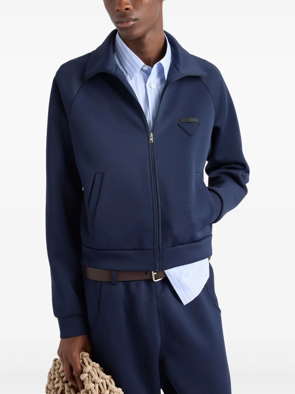 Prada Men Zippered Technical Fabric Jacket PRADA