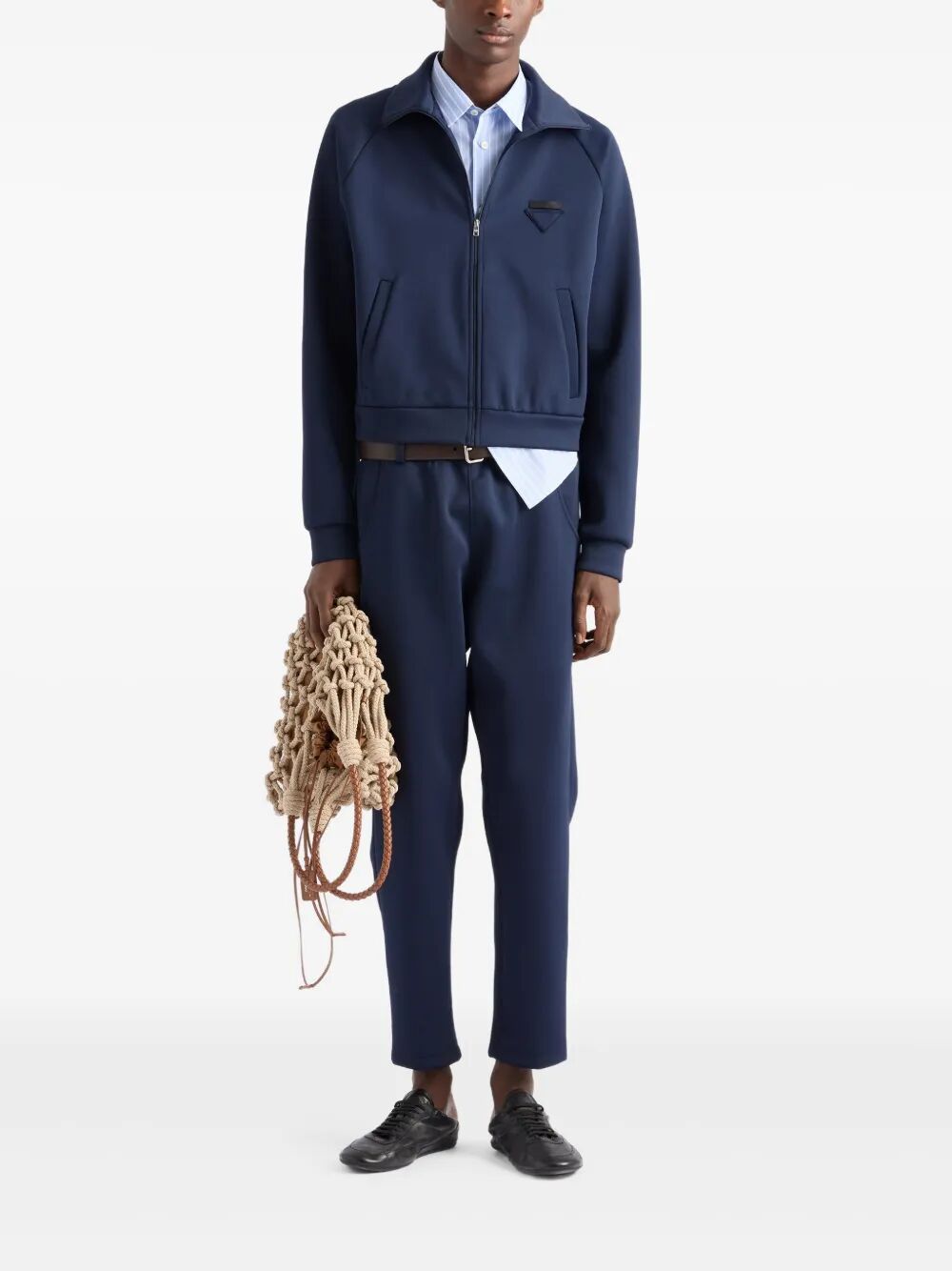 Prada Men Zippered Technical Fabric Jacket PRADA