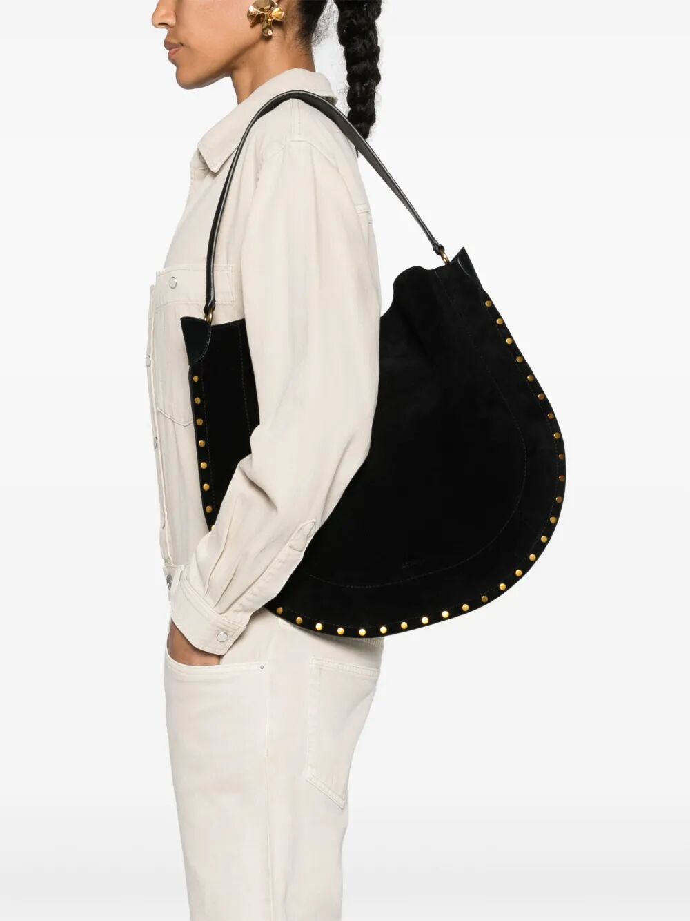 Isabel Marant Women Oskan Hobo Soft Suede Bag ISABEL MARANT
