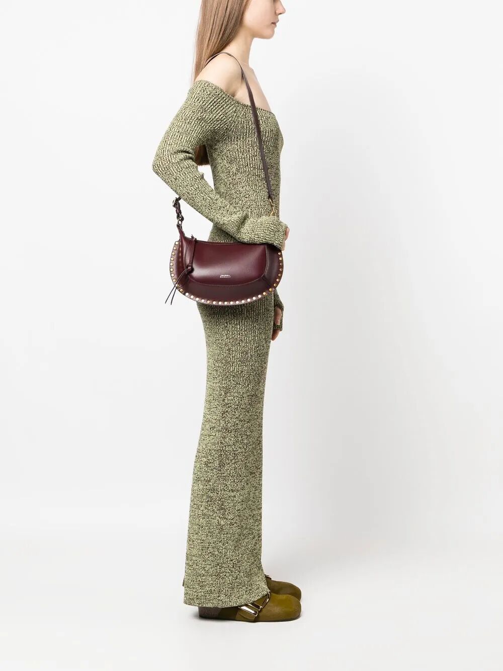 Isabel Marant Women Oskan Moon Studded Shoulder Bag ISABEL MARANT