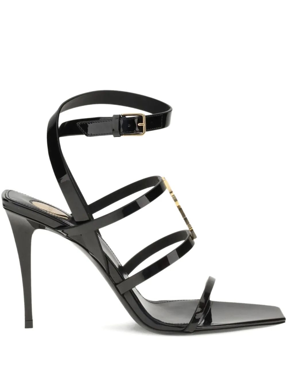 Saint Laurent Women Cassandra Patent Leather Multi-Strap Sandals SAINT LAURENT