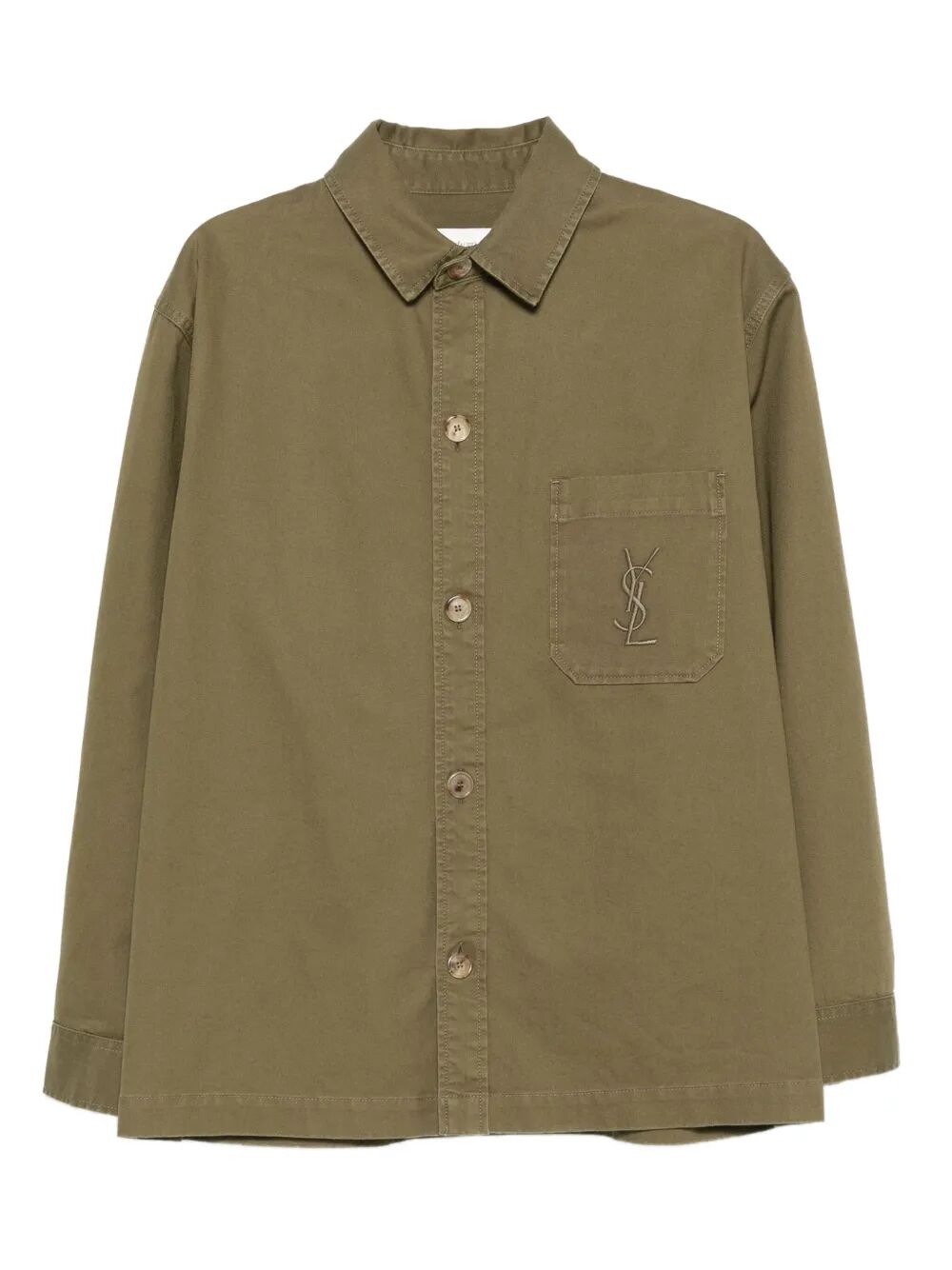 Saint Laurent Men Cassandre Overshirt In Cotton Linen Gabardine SAINT LAURENT