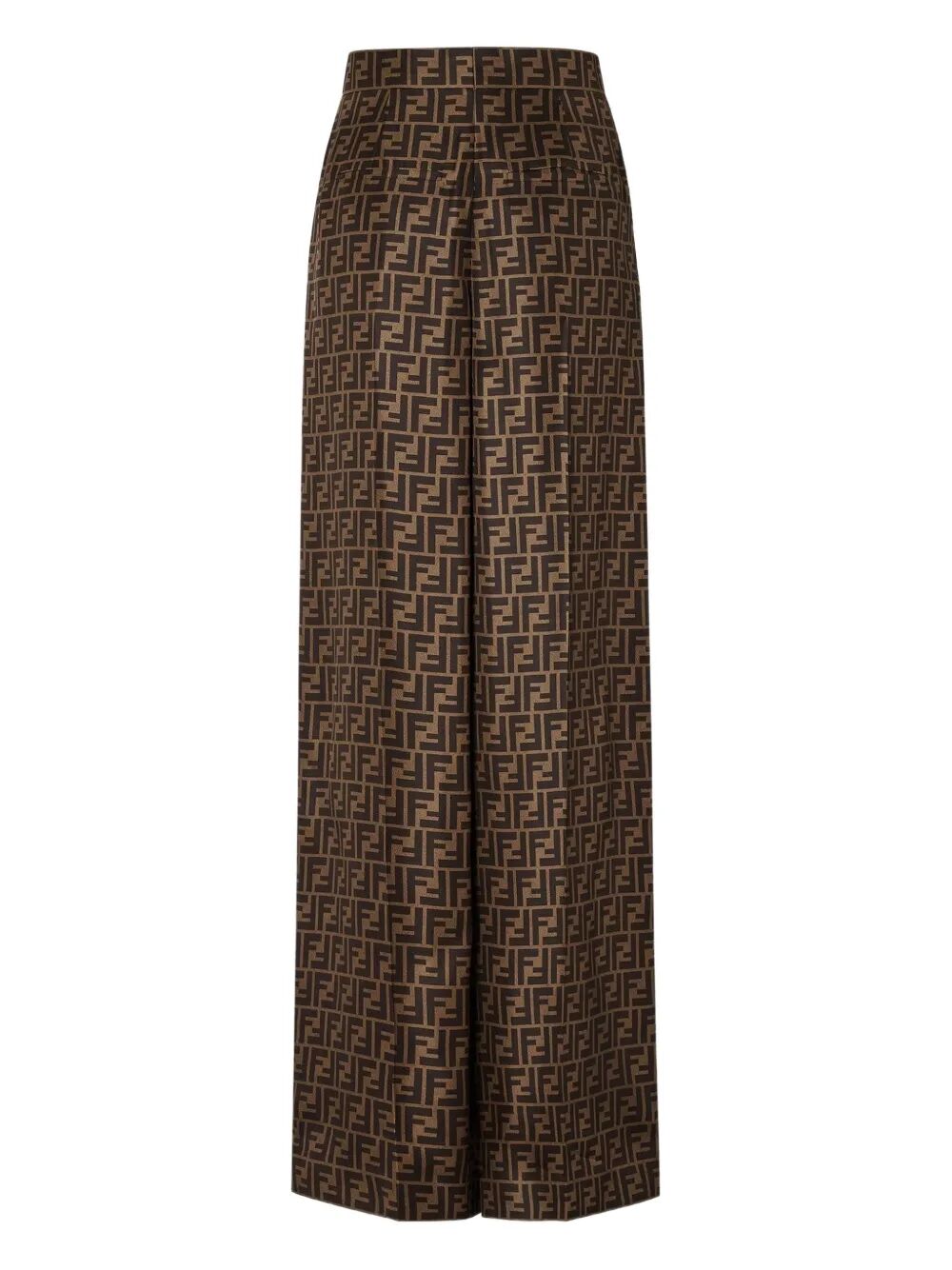 Fendi Women Ff Silk Twill Wide Leg Trousers FENDI