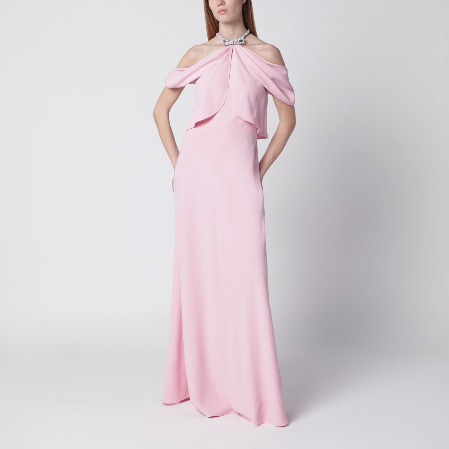 Alberta Ferretti Long Pink Off-Shoulder Dress Women ALBERTA FERRETTI