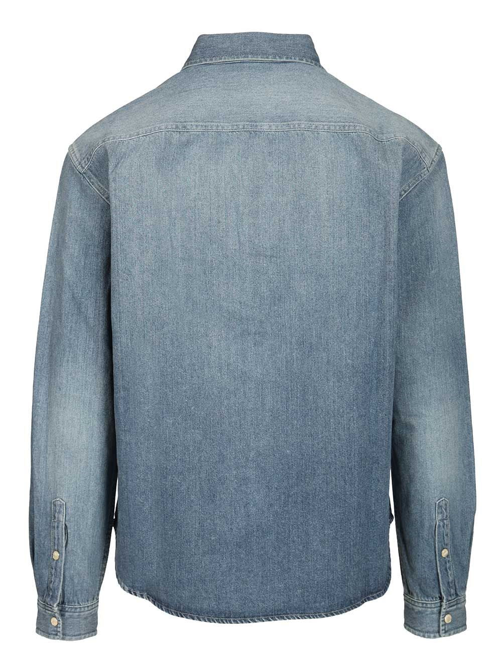 Saint Laurent Men Cassandre Denim Shirt SAINT LAURENT
