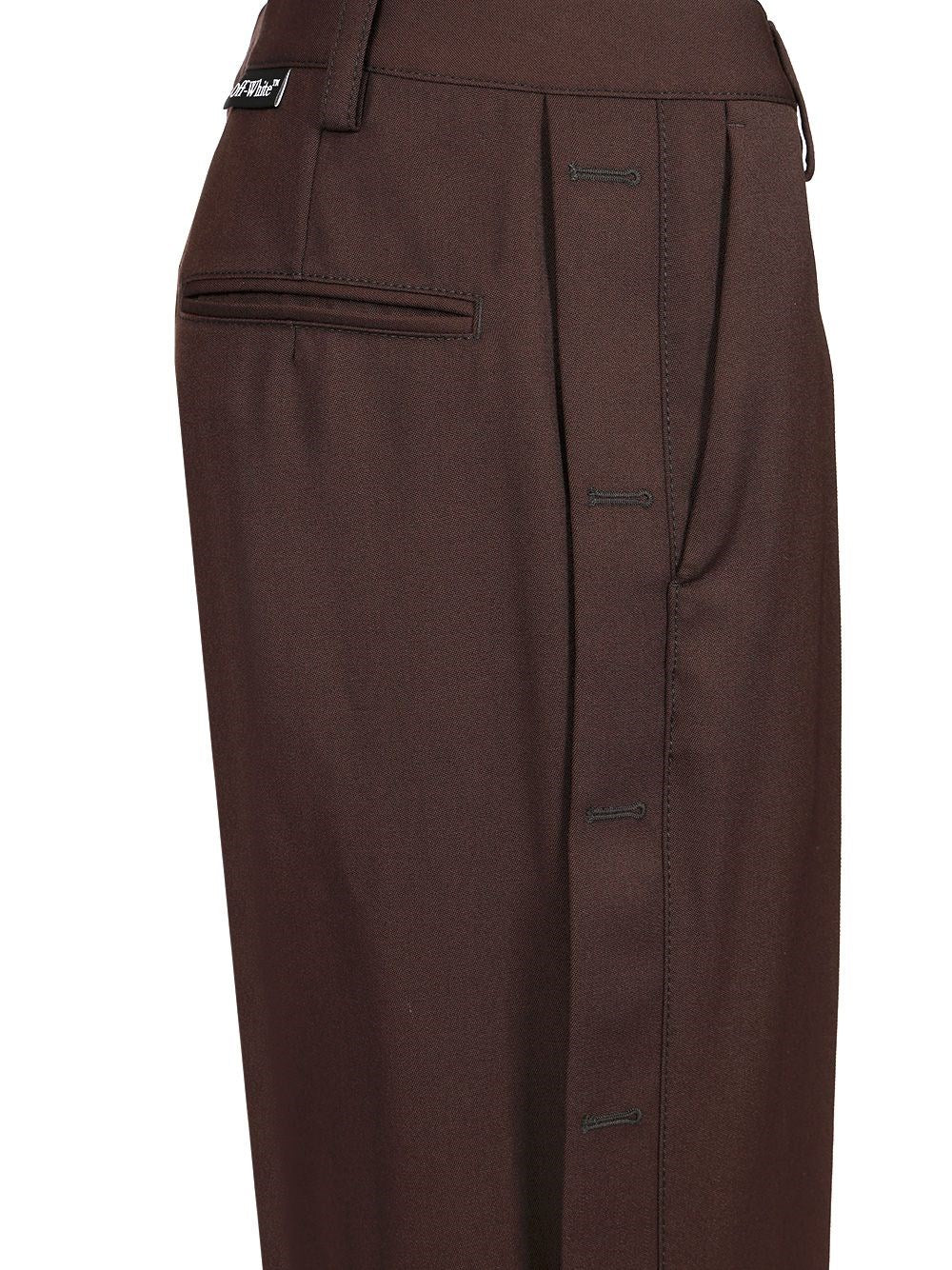 Off-White Women Wool Wide Leg Trousers OFF-WHITE