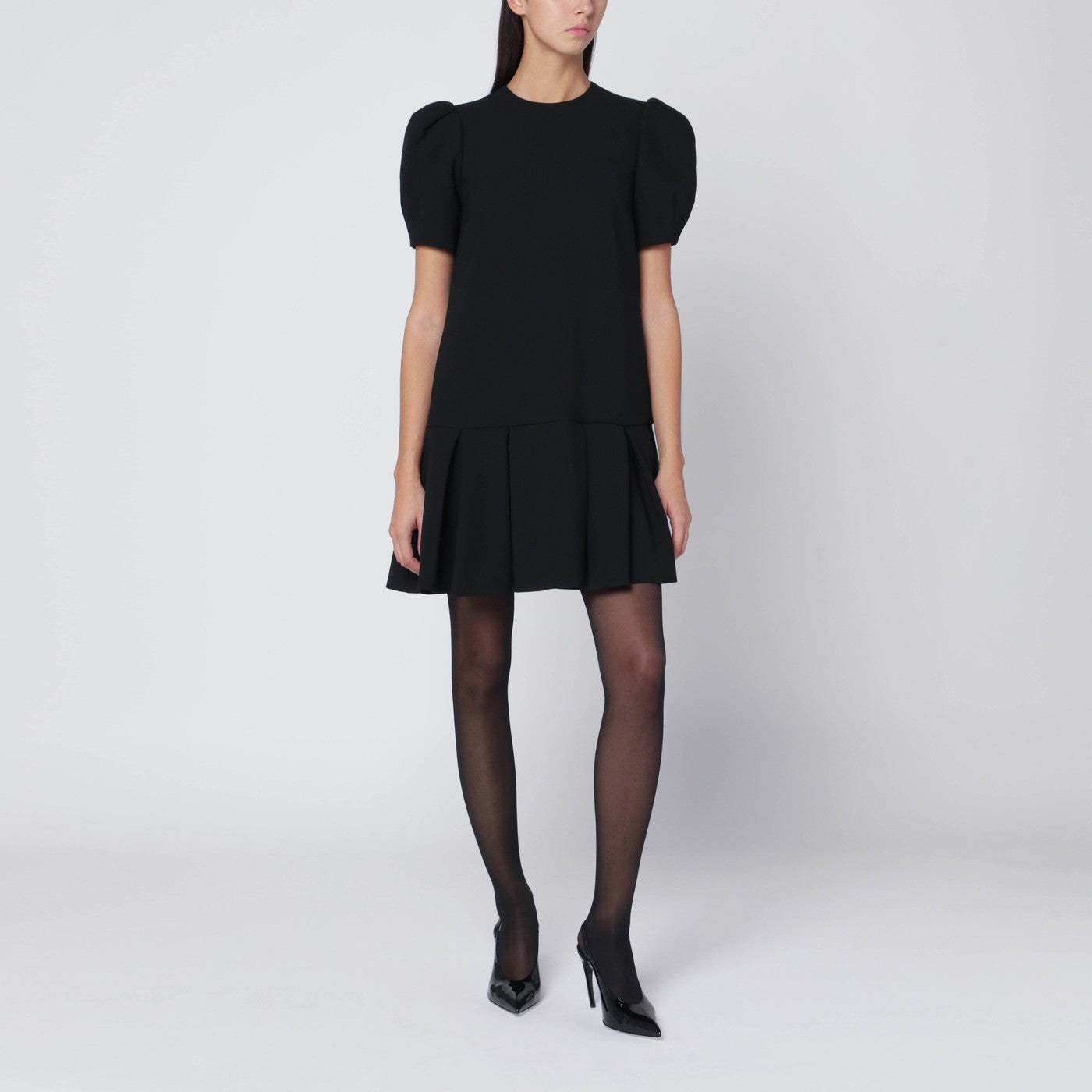 Moschino Black Mini Dress With Pleats Women MOSCHINO