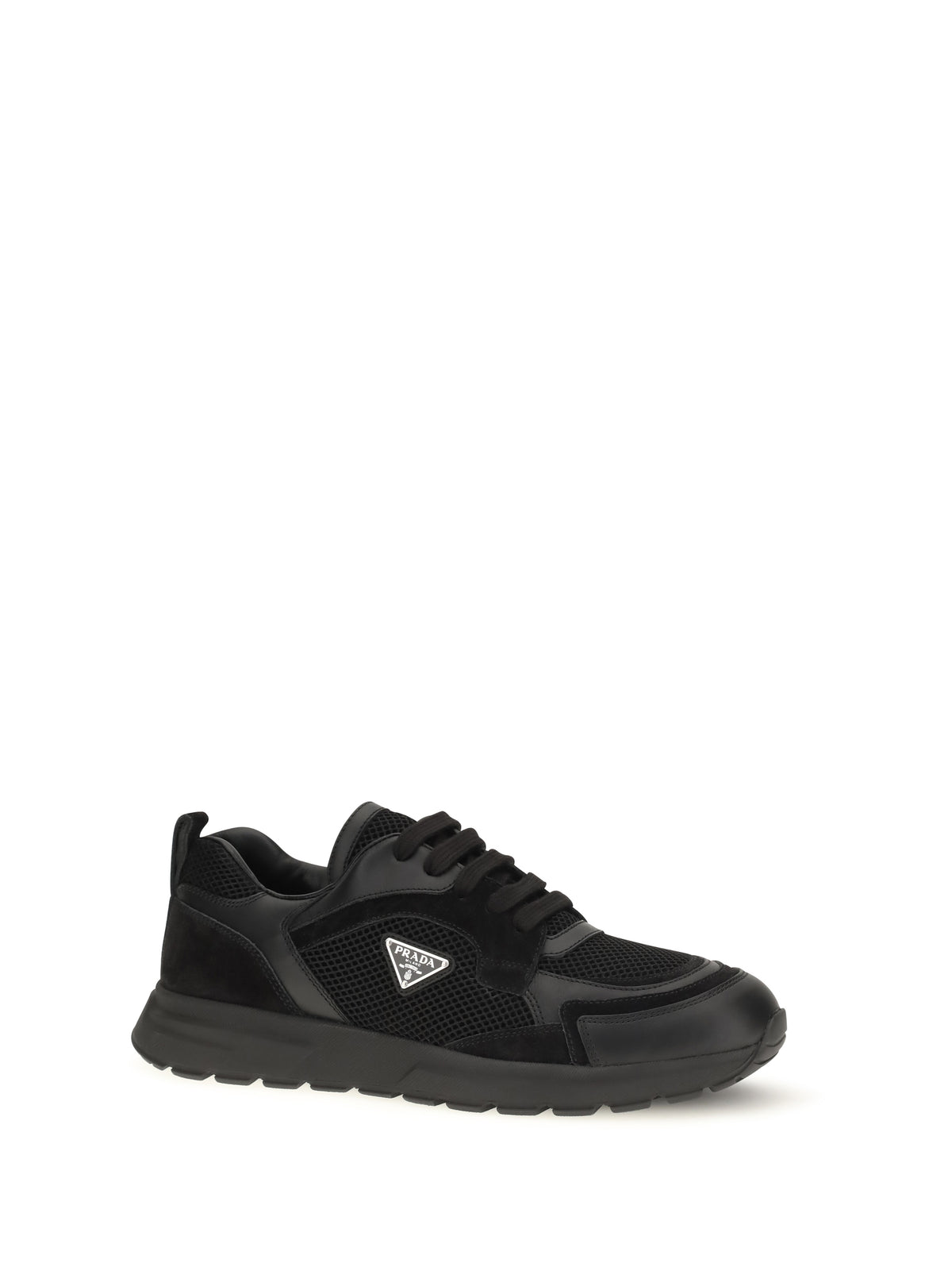 Prada Men Prax Leather And Fabric Sneakers PRADA