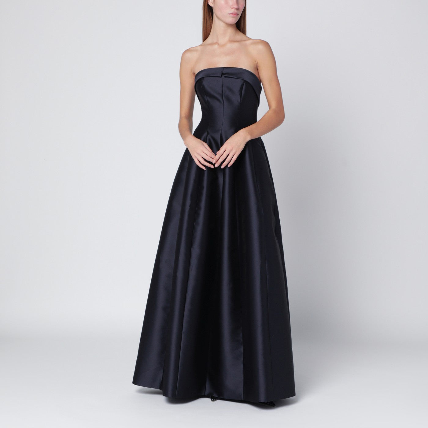 Alberta Ferretti Blue Evening Dress In Silk-Blend Mikado Women ALBERTA FERRETTI