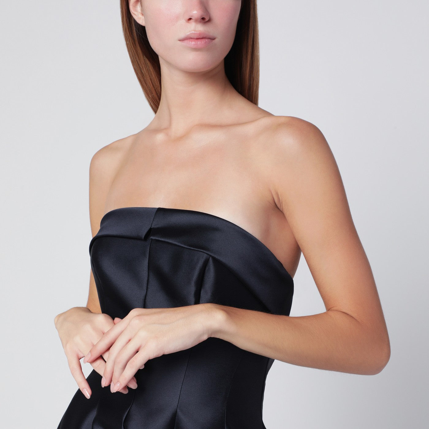 Alberta Ferretti Blue Evening Dress In Silk-Blend Mikado Women ALBERTA FERRETTI