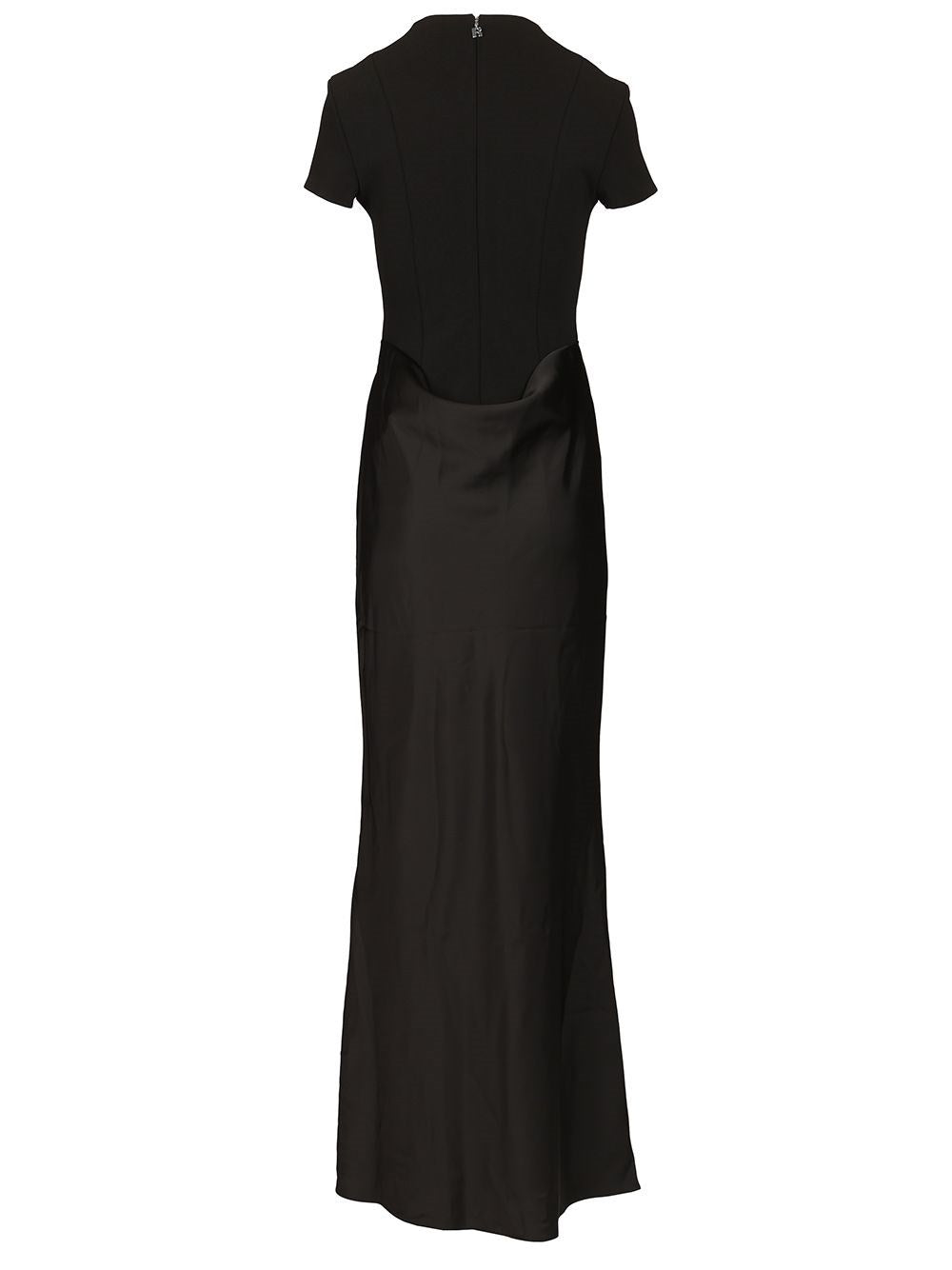Rotate Women Long Black Dress With Short Sleeves And Drape ROTATE