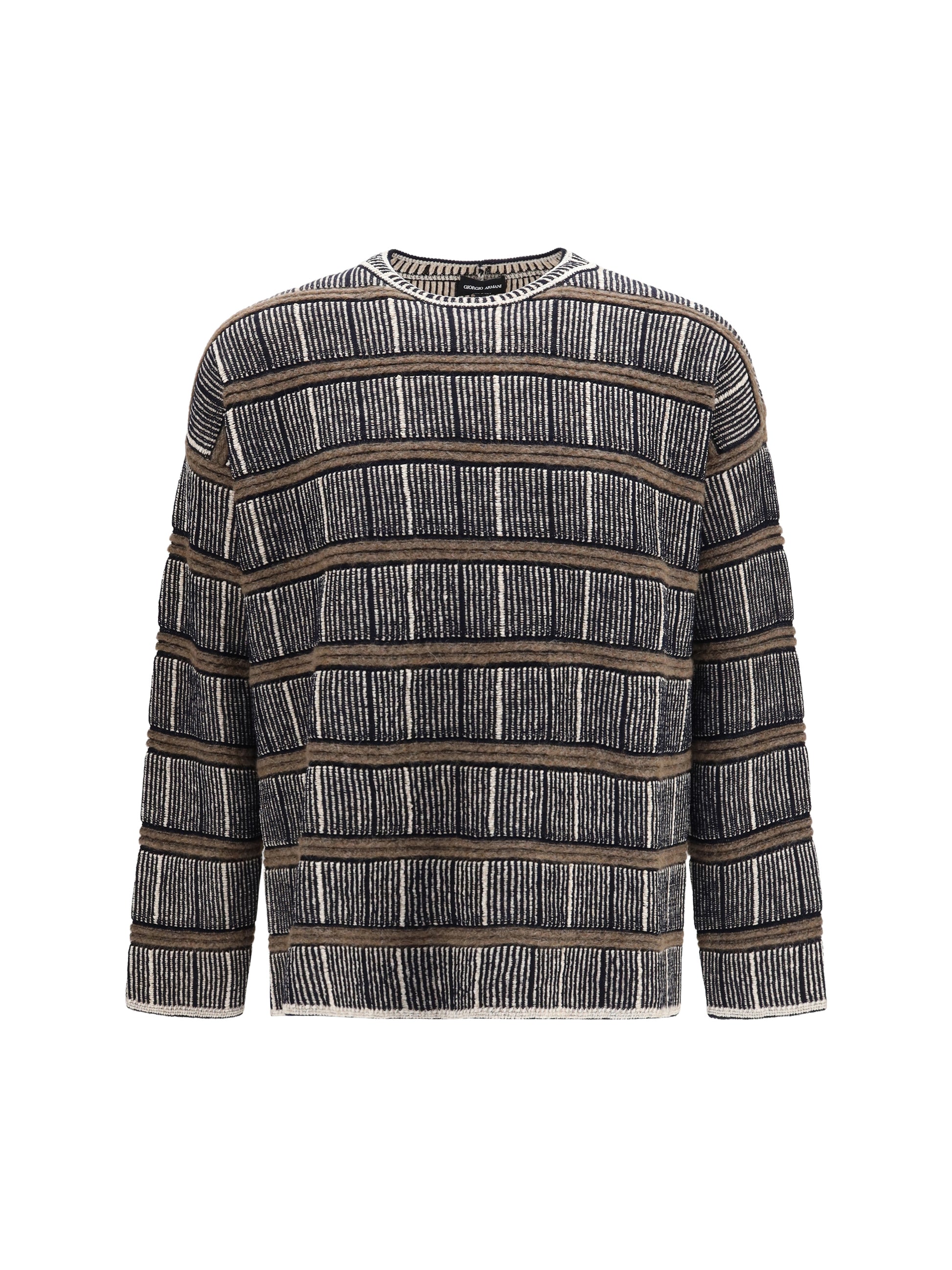 Giorgio Armani Men Oversized Ribbed Sweater In Silk And Virgin Wool Blend GIORGIO ARMANI