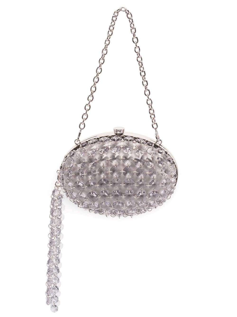 Self-Portrait Women Oval Crystal Chain Clutch Bag SELF-PORTRAIT