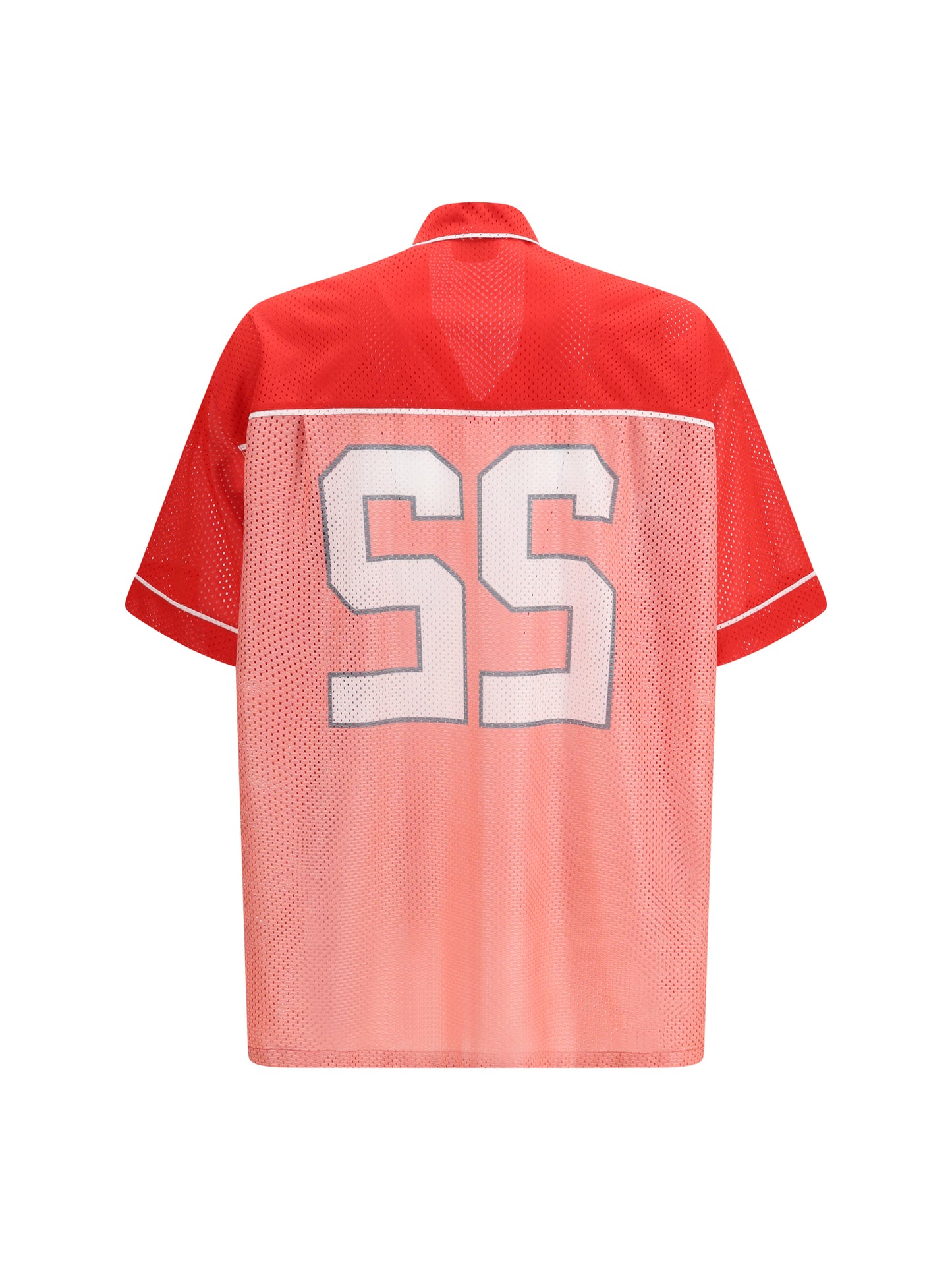 Moschino Men Technical Mesh Shirt With Reversed 22 Print MOSCHINO