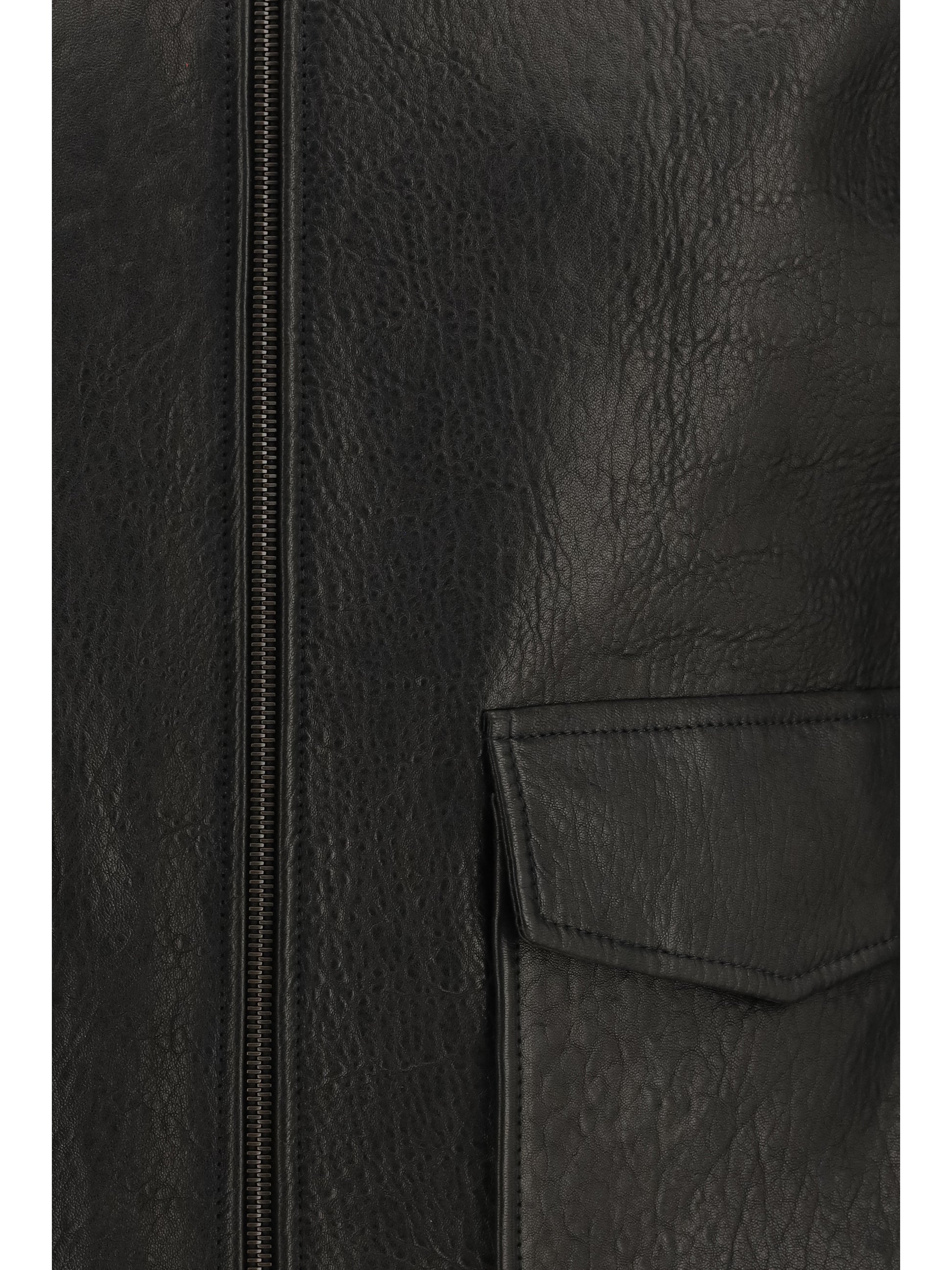 Saint Laurent Men Short Lamb Leather Jacket With Pointed Collar SAINT LAURENT