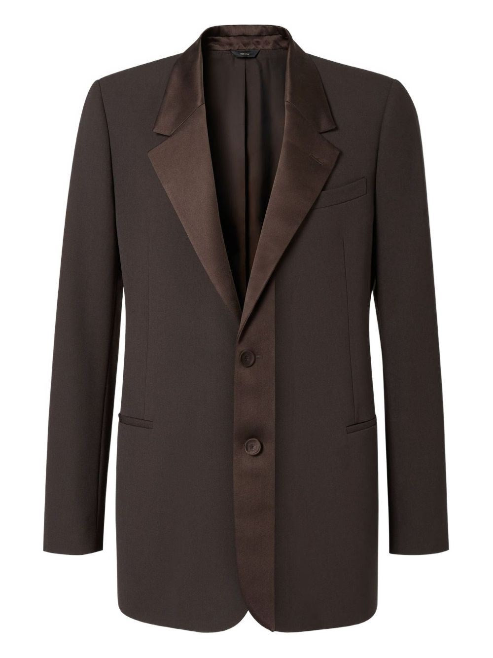 Fendi Men Brown Wool Crepe Blazer FENDI