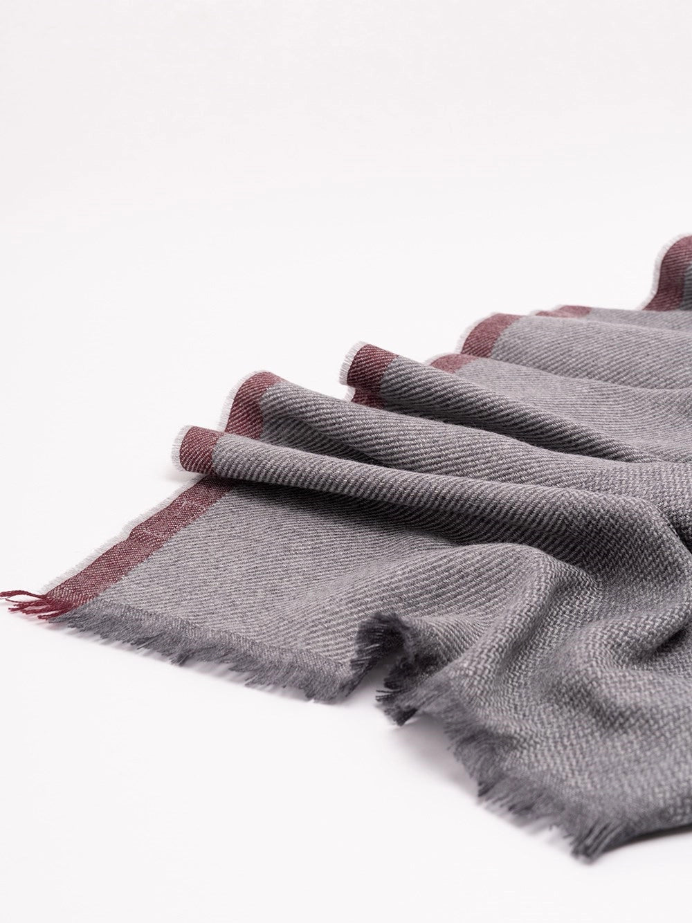 Brunello Cucinelli Men Wool And Cashmere Diagonal Twill Scarf BRUNELLO CUCINELLI