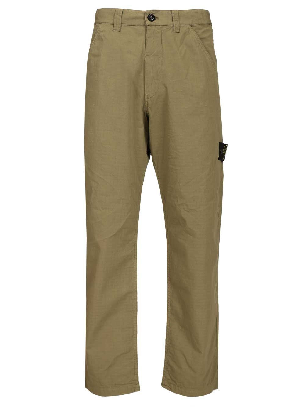 Stone Island Men Organic Cotton Ripstop Chino Trousers STONE ISLAND