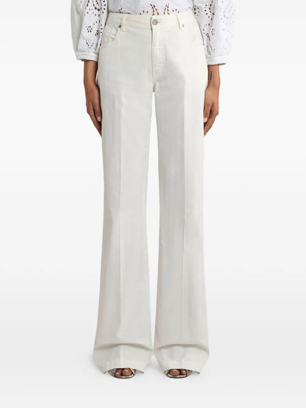 Etro Women Pegaso-Embroidery Flared Jeans ETRO