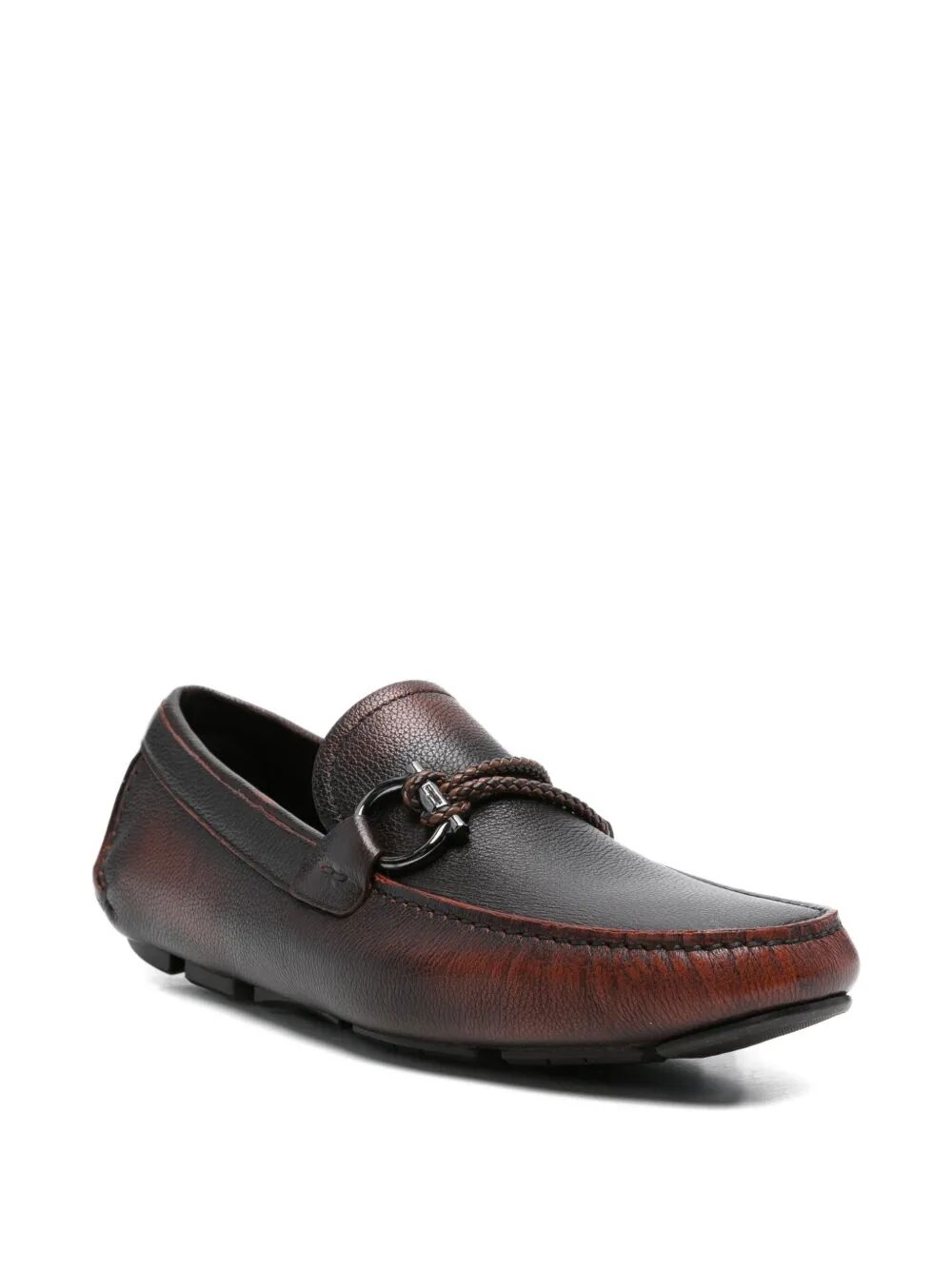 Ferragamo Men Front4 Sfumato Leather Driver Loafers FERRAGAMO
