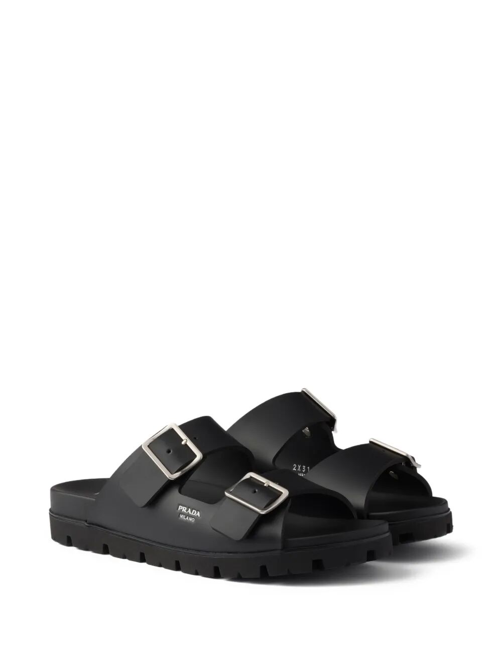 Prada Men Double-Strap Buckle Sandals PRADA
