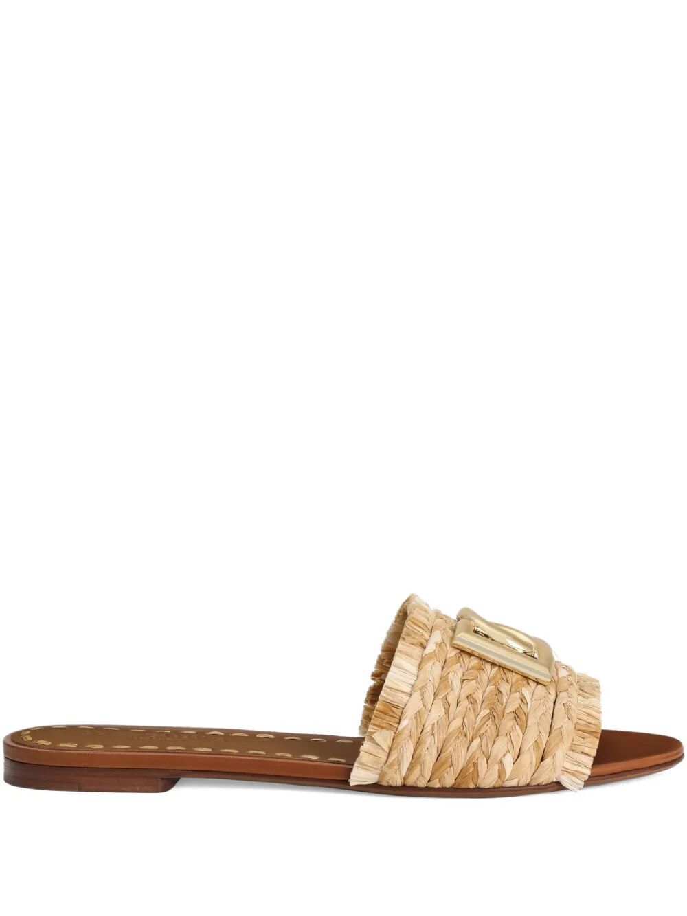Dolce & Gabbana Women Rafia Braided Slipper With Fringes DOLCE & GABBANA