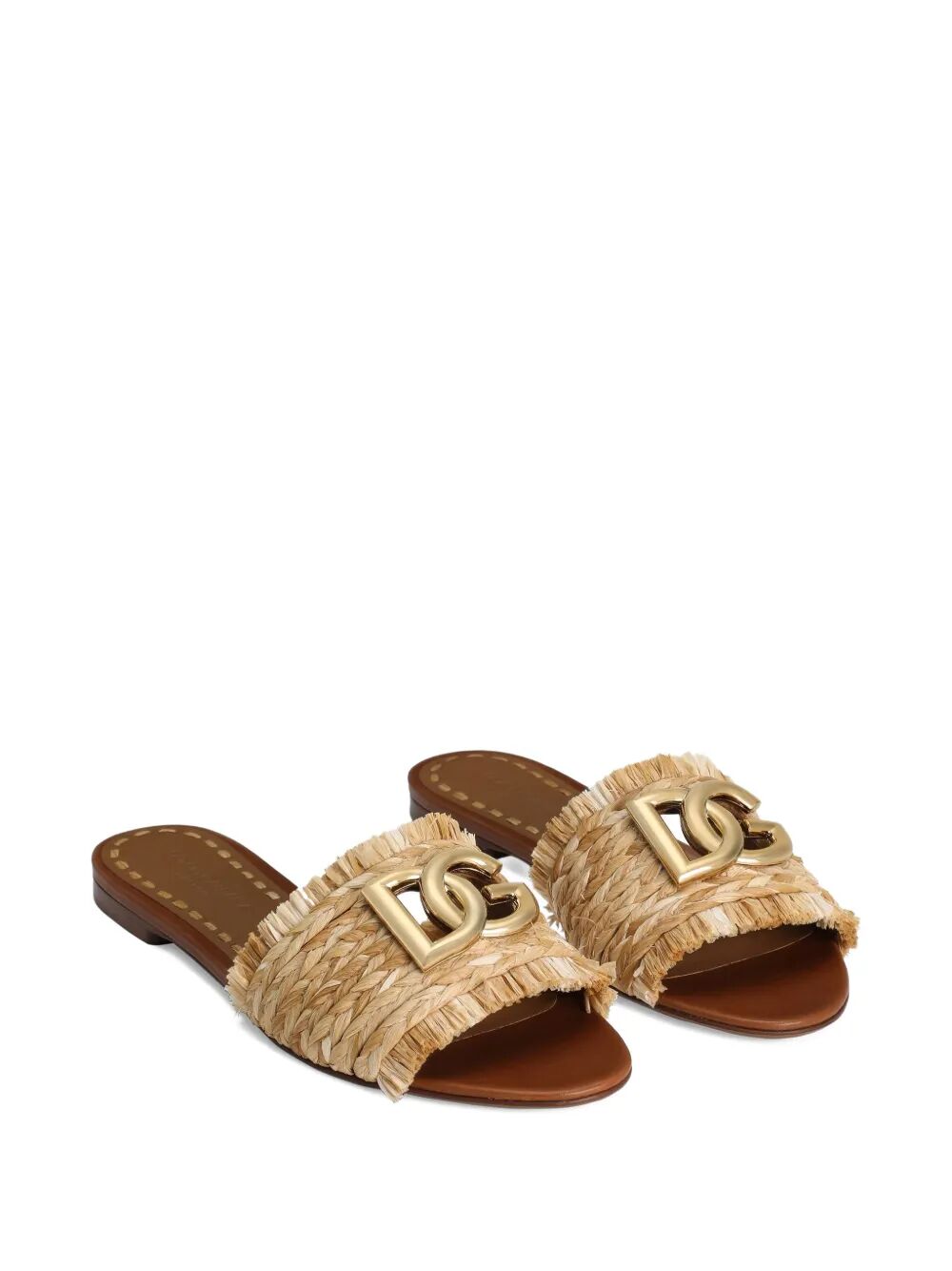 Dolce & Gabbana Women Rafia Braided Slipper With Fringes DOLCE & GABBANA