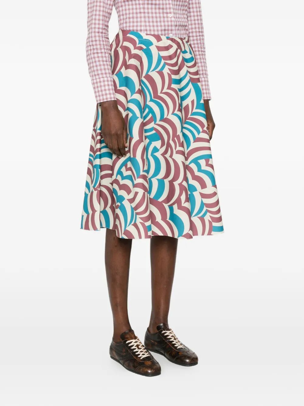 Marni Women Printed Cotton Midi Skirt MARNI