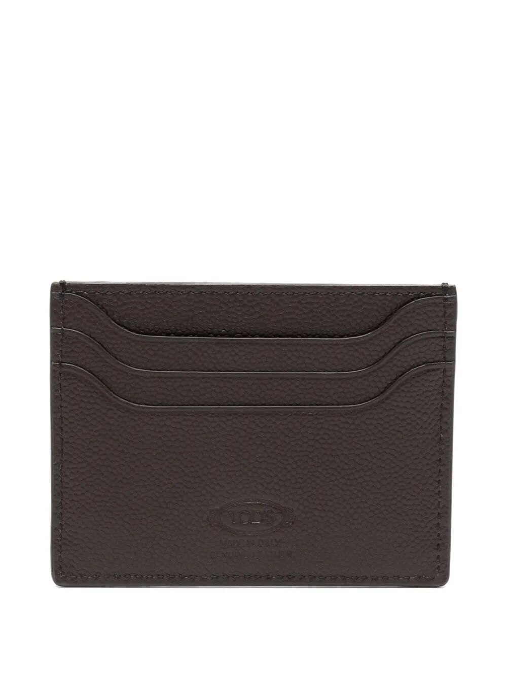 Tod's Men Grained Leather Cardholder With Metal T Timeless Logo TOD'S