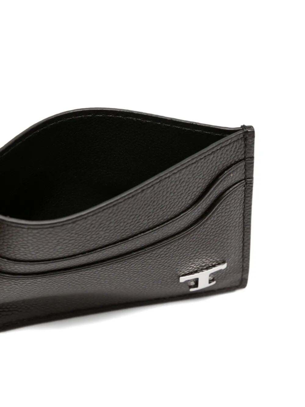 Tod's Men Grained Leather Cardholder With Metal T Timeless Logo TOD'S