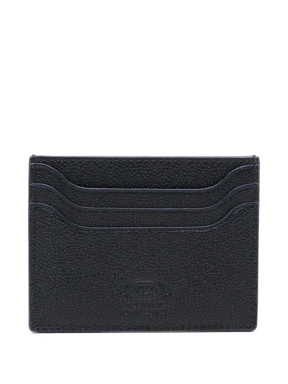 Tod's Men Grained Leather Cardholder With Metal T Timeless Logo TOD'S