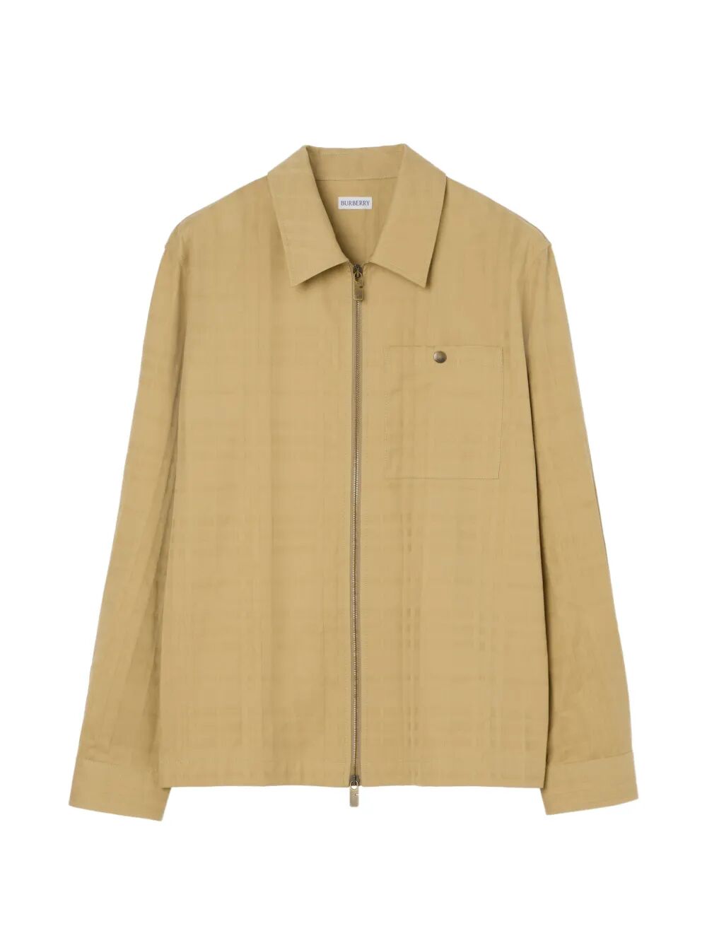 Burberry Men Check Cotton Zip Overshirt BURBERRY