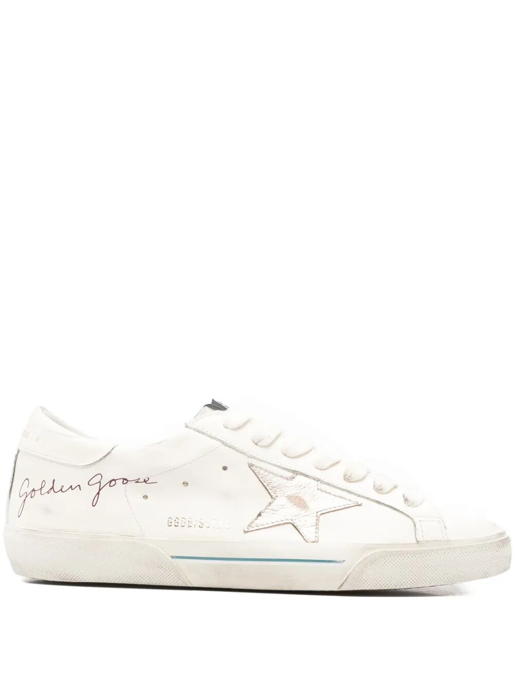 Golden Goose Men Super-Star Nappa Leather Sneakers With Laminated Leather Star GOLDEN GOOSE