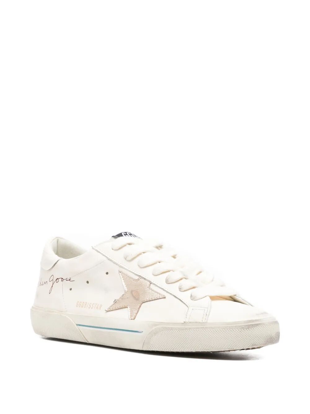 Golden Goose Men Super-Star Nappa Leather Sneakers With Laminated Leather Star GOLDEN GOOSE
