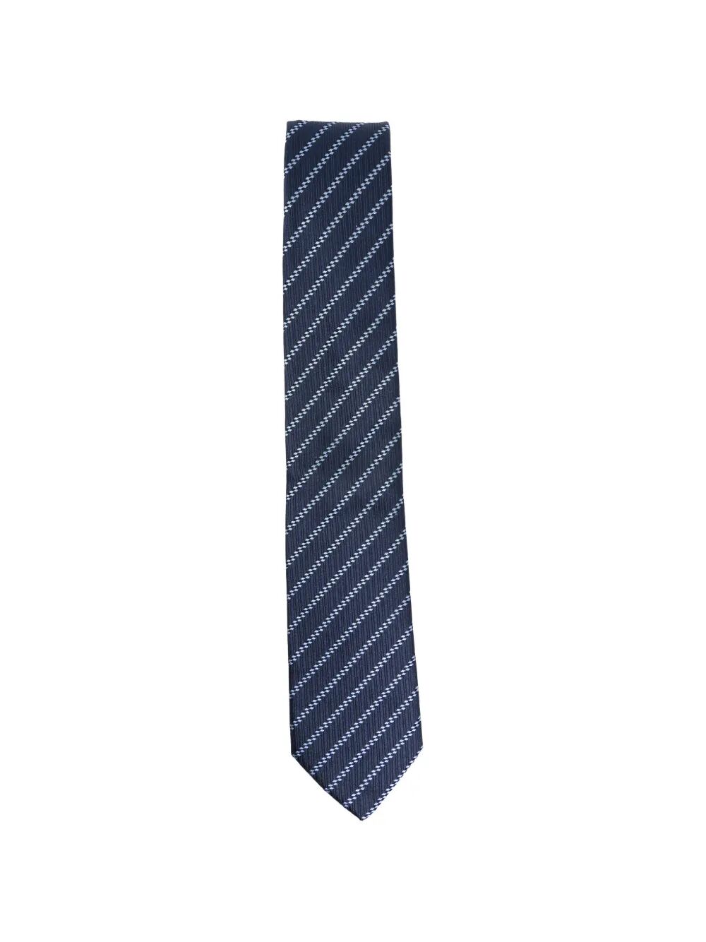 Giorgio Armani Men Pure Silk Tie With Diagonal Jacquard Stripes GIORGIO ARMANI